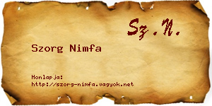 Szorg Nimfa névjegykártya